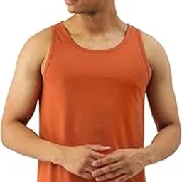 feranoid Mens Sports Wear Sleeveless T-Shirt Cotton Solid Gym Vest-picture-5