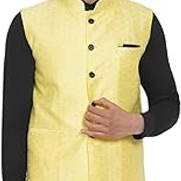 Men's Jacquard Printed Nehru Jacket (VP007348)-3