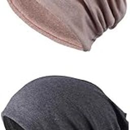 LICHTS®2 Pieces Cotton Slouchy Baggy Beanie Chemo Hat Slouchy Cap Khaki+Gray|Clothing, Shoes & Accessories | Womens Accessories | Hats|2 Pieces Slouchy Hats (As)-image-55