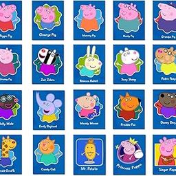 Magnetic Stickers - Pig Family All Characters - Set of 20 Small Fridge Magnets - 4x5 cm Each-21