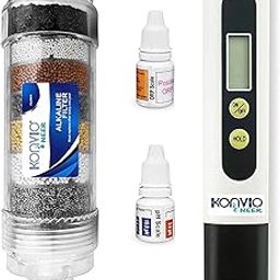 Konvio Neer AAA Alkaline Antibacterial Cartridge & TDS Meter Combo - 8 Inch Filter for RO Purifiers with pH & ORP Tester, White TDS Meter for Water Quality Testing-image-79