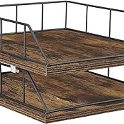INDIDECOR 61577 Stackable Paper Letter Tray Desk Organizer, Desk Organizer Stackable Paper Tray, Wood and Metal Desktop File Organizer and Storage, Letter Tray Paper Organizer, Inbox Tray for Desk-image-36