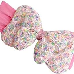 AMANVANI Headband For Baby Girl, Super Soft and Stretchy Headbands, Infant Hair Accessories, Best Gift For Baby Girl, Nylon Bowknot Velvet Bow Headband, 0-24 Months Baby, Random Color (1 Pcs, Big)-16