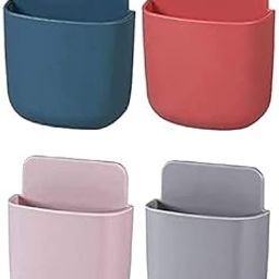Kuber Industries Mobile Holder|Unbreakable Plastic Storage Case Box|Mobile Phone Charging Wall Mount Stand,Pack of 4 (Multicolor)-image-38