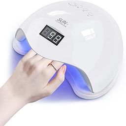 LED Nail Lamp, 48W Nail Dryer Gel Nail Polish Curing LED UV Light with 4 Timers Automatic Sensor LCD Display Professional Nail Art Tools Accessories for Fingernail Toenail Salon-48