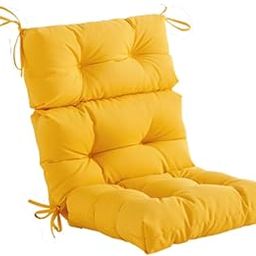 UJEAVETTE Garden Rocking Chair Cushion Foldable for Deep Seating Lounger Chair Cushion Yellow Cushions & Pads-image-89