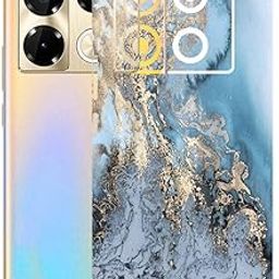AtOdds Mobile Skin Sticker Wrap | Compatible for INFINIX Note 40 PRO (5G) | Scratchproof Matte Finish | Full Coverage for All Sides & Camera Protection (Blue Marble)-image-93