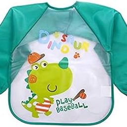 FOK 2 Pc Full Sleeves Washable Waterproof Feeding Bib for Babies and Kids - Random Color-20