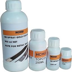 HCHGI SS Gold Gloss Spray for Stainless Steel | Coating Spray | PVD Mirror Gloss Finish | Combo Pack with Top Coat Thinner, Spray Color, Hardener || Color- Golden/Gold... (2 Liters)-6