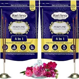 Hari Seva Incense Sticks Pack of 2 Combo - 600g | 4 in 1 Fragrances: Fantasy, Intense Musk, Spice Bomb & Millionaire| Perfume + Flower Collection | Ideal for Daily Puja, Meditation & Home Use-image-64