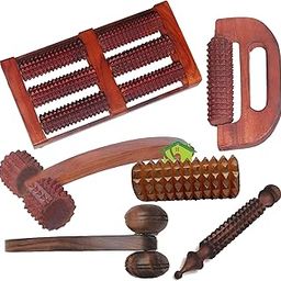 Wooden Foot Roller Massager Face and Neck/Jimmy Massage Acupressure Hand Massage Pain Relief Muscle Pain Body Lymphatic Drainage Massager Anti-Cellulite (Set of 6)-image-50