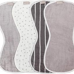 WeeSprout Set of 4 Organic Cotton Burp Cloths | Four Ultra-Absorbent Layers Keep Clothes Dry | Button Transforms Burp Cloth Into Baby Bib | Machine Washable & Dryer Safe | Unisex for Boys & Girls-image-12
