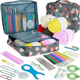 Tonity 107Pcs Crochet Knitting Needle Kit with Carry Bag DIY Crochet Needle Kit with Tools & Accessories Comprehensive Crochet Needle Kit for Beginners & Professionals.-25