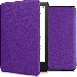 kwmobile Case Compatible with Amazon Kindle Paperwhite (11. Gen - 2021) - Book Style Felt Fabric Protective e-Reader Cover - Violet-image-24