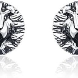 Pure 925 Sterling Silver Cufflink|Roar Sterling Silver Cufflink for Men| Oxidised Finish, No Stone | Gift for Him | (11 gms)-image-55