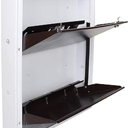 Orril Powder Coated 21 2 Door Shoe Rack Made Of Steel(White Brown, Make In India)-Made In India, 5.5 X 21 X 27 Inch-image-64