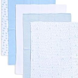 TuddyBuddy Baby Burp Cloth Towel Napkins for Baby Large 17x12 Inches, Premium Double Layer 100% Cotton (5 Pcs Burp Towels, Sky Blue Bees)-18