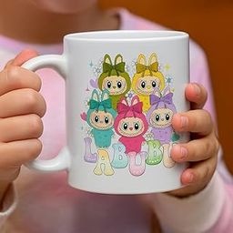 FUNKYFINDS Cute Trendy labubuu Doll Ceramic Coffee Mug 330 ml Cartoon Character Cup for Kids & Adults labuubu Mug for Coffee Milk Tea Mug for Girls, Boys, Friends, Office Desk, Perfect Birthday Cup-image-39