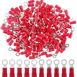 Rpi shop - Copper Wire Lug, Battery Cable Ends Eyelets Crimp Tubular Ring Terminals Connectors, Insulated, Fit Cable Size:1.5 Sqmm Bolt Mouth Size: 5.2mm pack of 50 Pcs-11