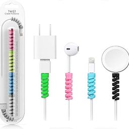 Spiral Charger Spiral Charger Cable Protectors for Wires Data Cable Saver Charging Cord Protective Cable Cover Set of 2 (8 Pieces)-17