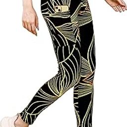 Women's Printed High-Waisted Track Pant Yoga Pants | Polyester Blend Gym Pants Tights Activewear Leggings |Stratchble Workout Pant-image-22