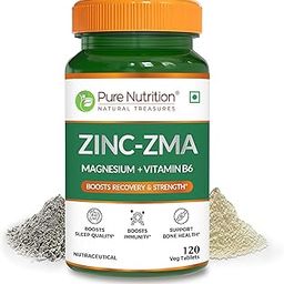 Pure Nutrition Zinc Zma - 120 Veg Tablets (800Mg)|Zinc Magnesium Aspartate + Vitamin B6|Boosts Muscle Recovery,Strengthens Bones,Supports Stress Relief & Enhances Sleep Quality-15
