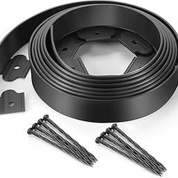FOX & FERN Landsccape Edging/Garden Fence/Garden Border/Flower Bed Edge/Tree Surrounding | Anchoring Spikes/Nails (5 CM HT, Black) GE5CMBL-image-30