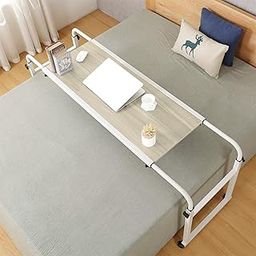 Livzing Height & Width Adjustable Multipurpose Table Trolley, Metal Overbed Table with Wheels for Hospital-Home-Laptop-Patients-Reading-Eating-Bedridden-Elderly-Bedroom, Engineered Wood Desk -(White)-image-69