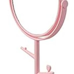 KPNG Desktop Makeup Mirror, Cute Cosmetic Mirror, Cat Ears Shaped Household Rotatable Cosmetic Mirror Vanity Mirror Beauty Mirror with Base & Hanging Rod for Bathroom (Pink, 1 Pcs).-37