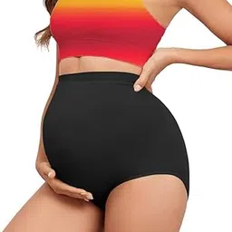 tummy High Waist Maternity Underwear for Women | Soft Cotton Pregnancy Panties Over Belly | Breathable Stretch Full Coverage Briefs | Supportive Postpartum & C-Section Recovery Underwear-picture-28