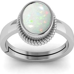 10.00 Ratti/10.25 Carat Natural Certified Panchdhatu White Opal Gemstone Silver Adjustable Ring For Men And Women (MFN_Opal-SE-12_Baz)-image-59