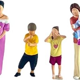 CALANDIS™ 1:64 Scale Diorama Figures Train Park Collections Hand Painted People Models Four People Set-image-52