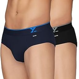 Men's Traq Super Combed Cotton Regular Fit Solid Antibacterial Briefs with No Marks Waistband (Pack of 2)-34