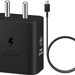 Original Samsung 45W Superfast Charging Adapter with 1M Type C Cable for Galaxy S25 Ultra, S25 Plus, S24 Ultra, S24+, S23 Ultra, S23 FE, S22, M14, A16, A15, S8, S9 Plus, Z Fold, Flip 5, 4, Tab, Black-25