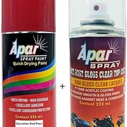 APAR Automotive Spray Paint Carnelian Red Pearl (RC Colour Name) + GC Compatible for Honda City, Mobilio, Amaze, Jazz, CR-V and City Hybrid Cars -225 ml (Pack of 2-Pcs)-image-12