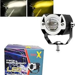 Moto X Super Bright Dual Color 6 Months Warranty Original Imported Mini Driving Bike Fog Light Led Light Dc Power 12V-24V 80W Universal For All Motorcycle, Scooty, Cars, Projector Light(Pack Of 1)-38