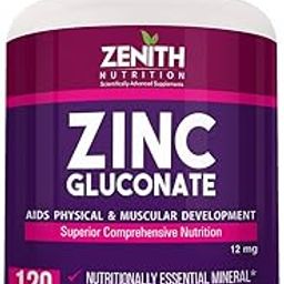 Zenith Nutrition Zinc Gluconate – Elemental Zinc Composition 12 mg | 120 veg capsules | Supports Healthy Immune System-2