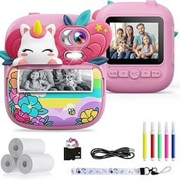 Instant Print Kids Camera, Kids Camera with Printable Photos, Toys with Camera for Toddlers, Birthday Gifts with Digital Camera for Girls Age 3-15 - Pink-picture-15