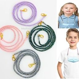Meshwo Lanyard for Face Mask Chain Strap Extenders 4 Pack for Kids and Adults with Clips Lanyard Holder Chain Hanger Cords String Necklace 24" Inch (4 Color)-23