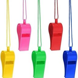MOOLYAVAAN RODUCTS Plastic Whistles Colorful Whistles with Lanyard Loud Noise Making Whistle for Kids Soccer Party Favors (3)-image-29