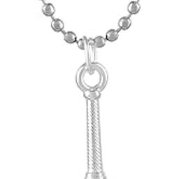 Silver Plated Brass Hanuman Gada Pendant with Chain for Men and Boys Stylish Religious Jewellery-image-96