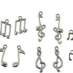 40 Pieces Tibetan Silver Mixed Music Note Symbol Diy Charms Pendants Finding-image-52