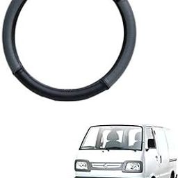 RKPSP Grey/Black Steering Leather Luxury Super Fiber Non-Slip Steering Wheel Cover for Omni-image-92