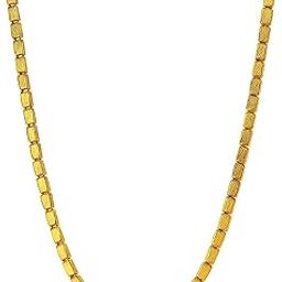 Men's Gold Plated Box Link Chain Necklace, Premium Finish, Stylish Lightweight-image-59