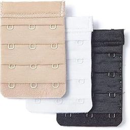 KARSHU LIFESTYLE Women's -Bra Hook Extender-2/3 Hook Bra Extension for Women Lady (combo of 6 extenders) -3 Eye Rows with Extra Elastic (2white, 2skin and 2black Each)-4