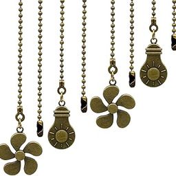 HASTHIP® Ceiling Fan Pull Chain Kit, Bulb and Fan Pattern Pull Chain Extension Fan Pull Chain Pendant 4PCS 12 Inch Ceiling Fan Chain Extender with Ball Fan Chains Connector (Antique Bronze)-image-56