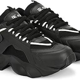 Stylish & Comfortable Casual Shoes for Men & Women | Lightweight Sneakers | Breathable Walking & Running Shoes Black-image-57