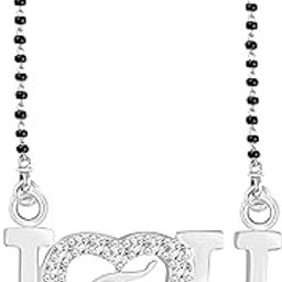 IC 2201 - Mangalsutra Silver White Stone (T) Alphabet-image-98