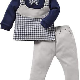 baby go 3-6Months/6-12Months/12Months-18Months/18-24Months Full Sleeves Checkered 100% Soft Cotton Clothing Set/Infant Wear/Clothes For Baby Boys, Blue-picture-0