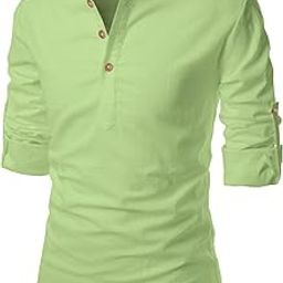 Full Sleeve Chinese/Collar Pure Cotton Casual, Party, Festival Stylish Latest Short Length Slim fit Shirt Style Kurta for Men and Boys.-image-84